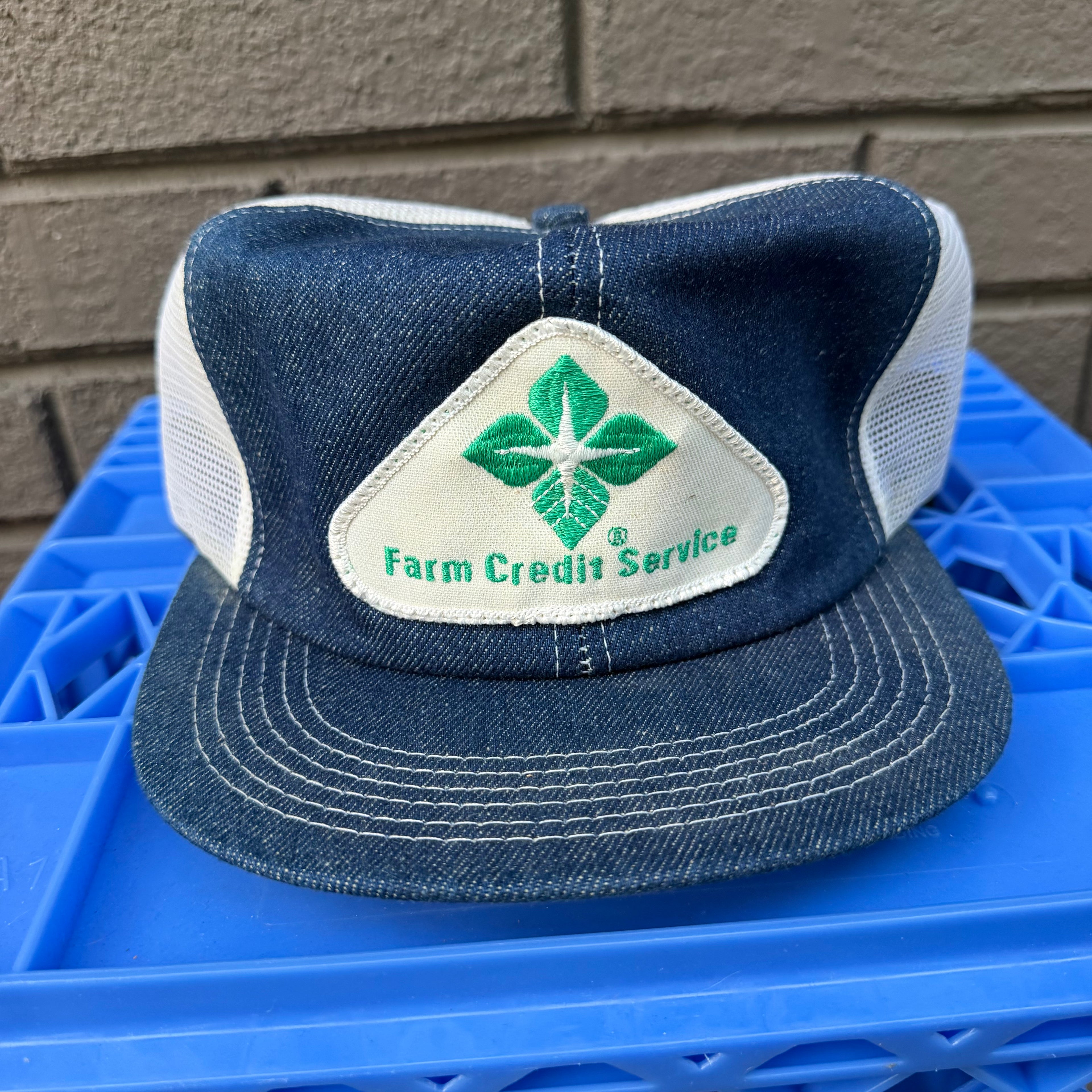 DEADSTOCK 70s/80s Farm Credit Patch Denim Snapback miUSA