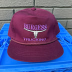 DEADSTOCK 80s Burgess Trucking Longhorn Strapback